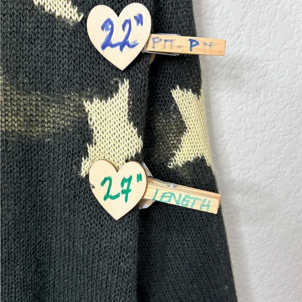 Wildfox Celestial Distressed Charcoal Knit Sweater Small EUC - Picture 4 of 6